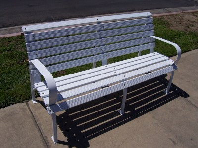 CBP 60-White Frame and Armrests with White Aluminum Slats